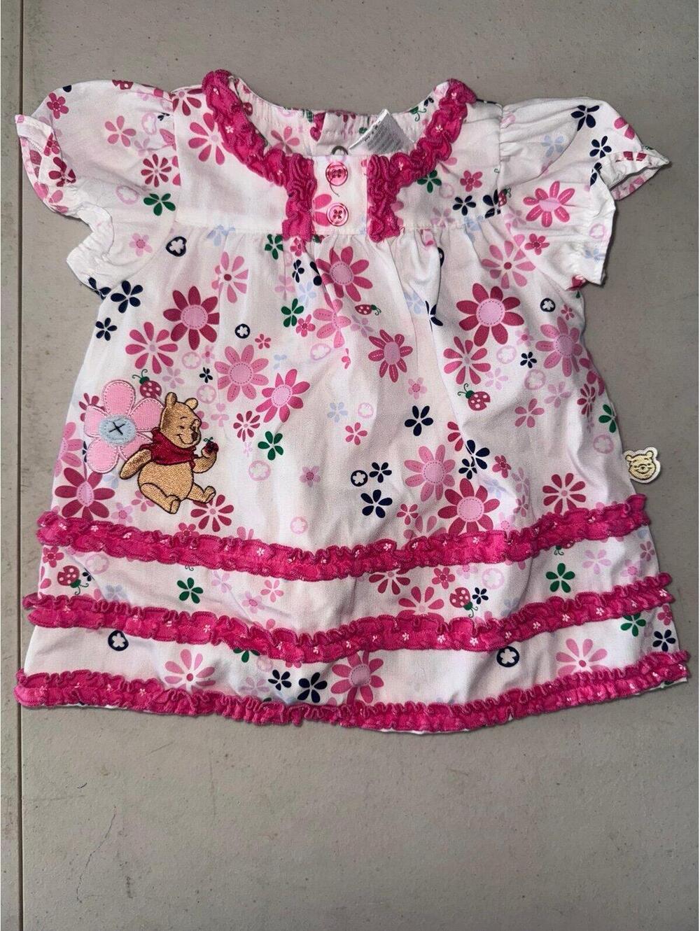 Disney Winnie the Pooh pink floral summer dress 0/3 months